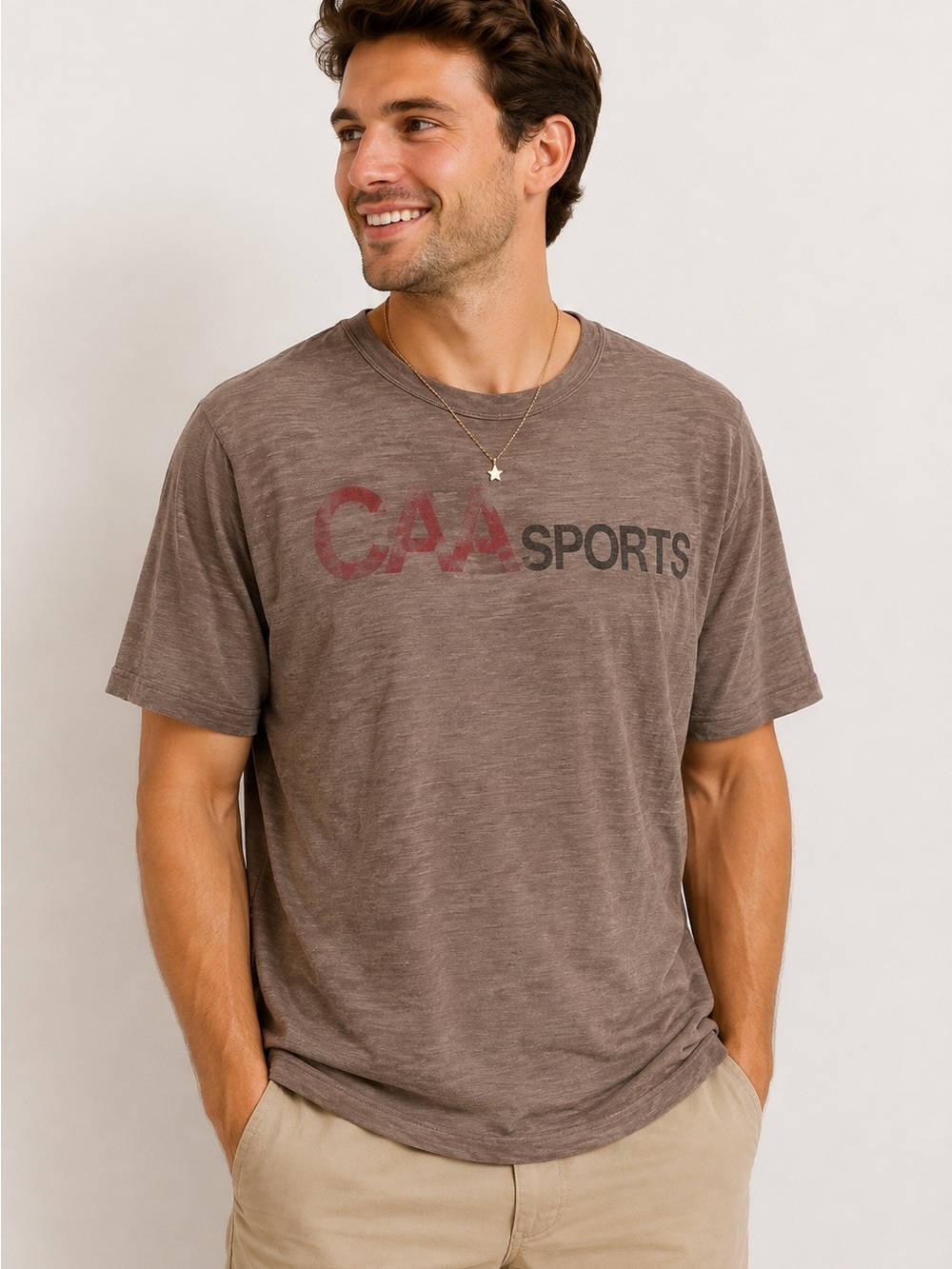 ’47 Brand CA Sports Graphic T Shirt Large Gray Slub Cotton Distressed Tee